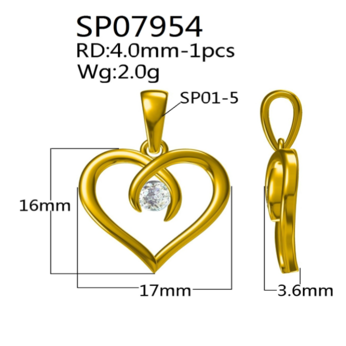 BeMore Heart Series : Zilveren Hart Ketting stijl 2