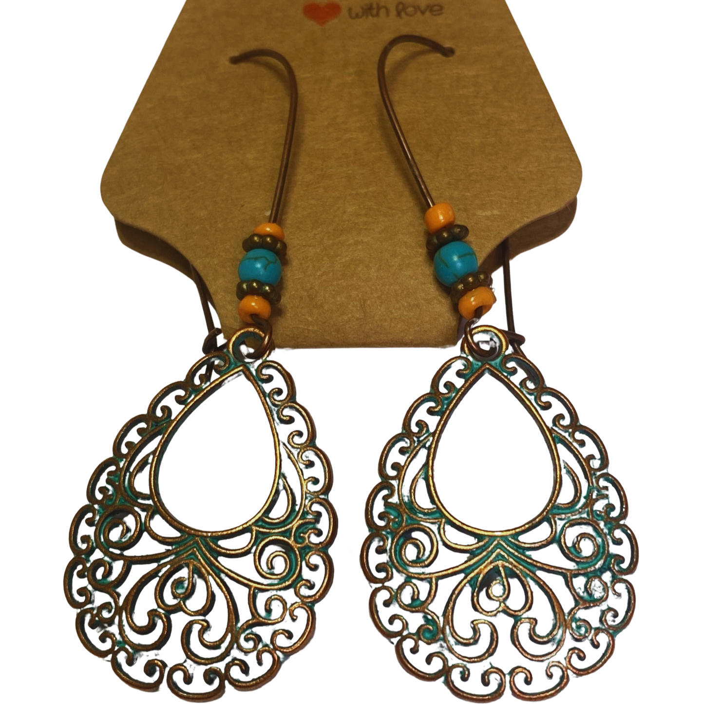 BeMore Boho Series : Copper-like earrings bohemian unique pair style 3