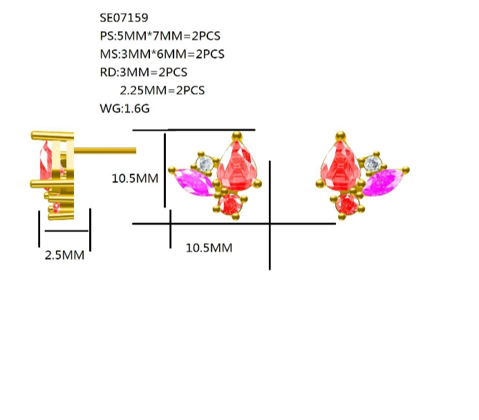 BeMore Elegance Series : Deep Blue Earrings Leaf