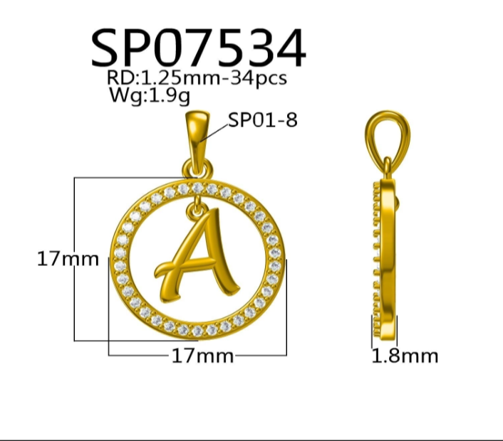 BeMore Alphabet Series : Rose Gold and Silver letter A