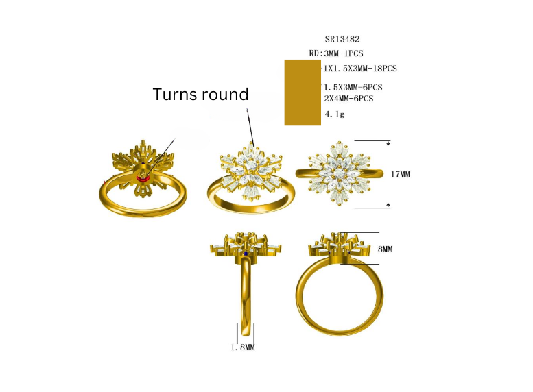 BeMore Royal Series : Silver Fidget Ring