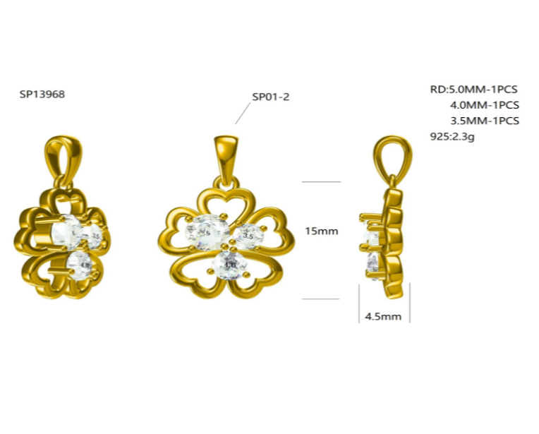 BeMore Nature Series Rose Gold Four Leaf Clover Necklace