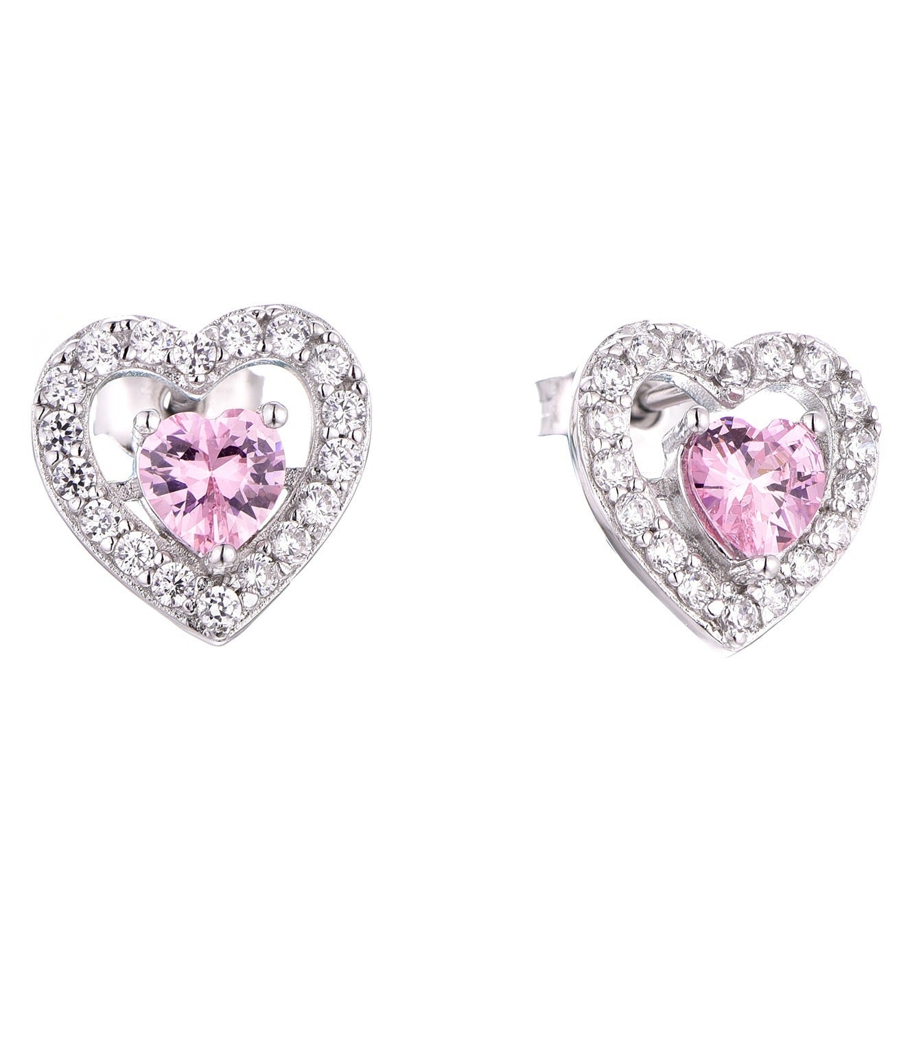 BeMore Heart Series : Pink Heart stud earrings
