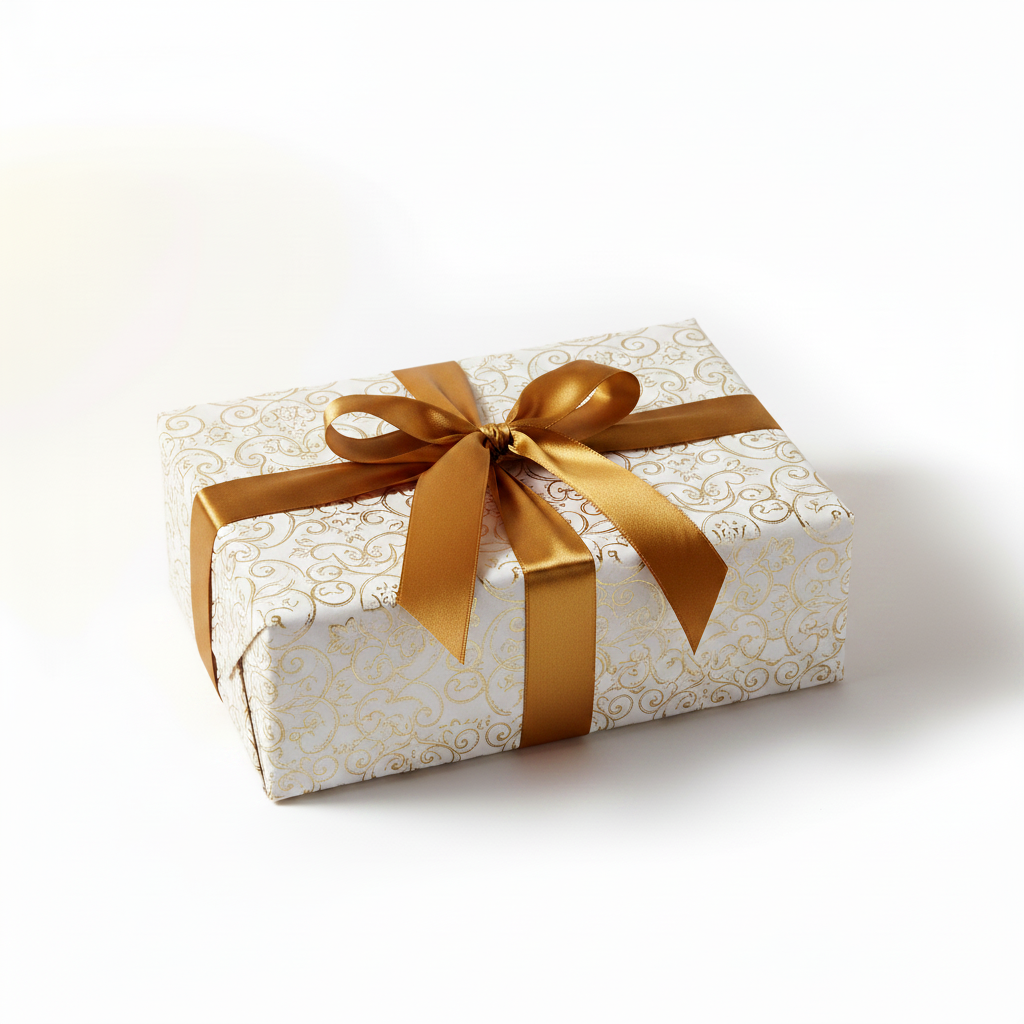 Gold and white gift box