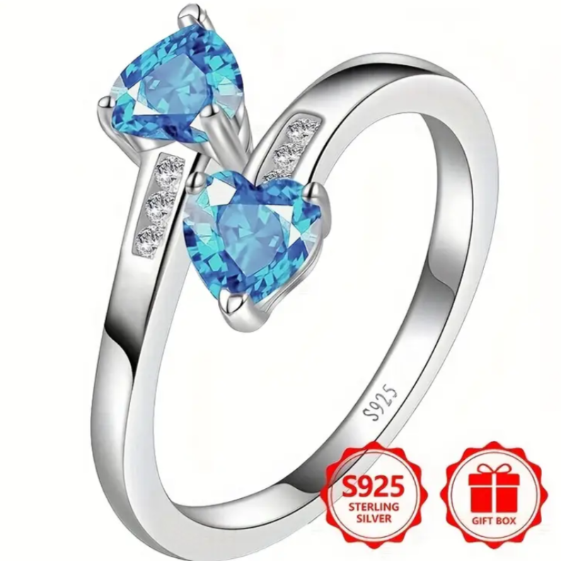 BeMore Heart Series : Blauwe Hartjes Ring