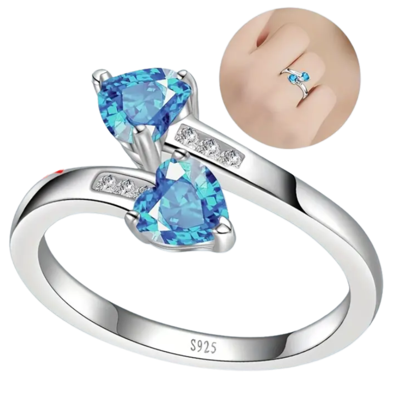 BeMore Heart Series : Blauwe Hartjes Ring