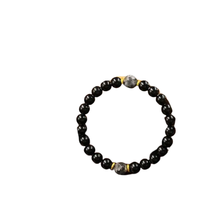 BeMore Mystic Series : Protection Bracelet - Obsidian and Tourmaline