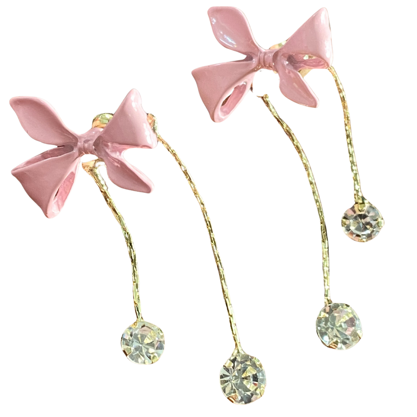 BeMore Pink Series : Silver Pink Bowtie Earrings