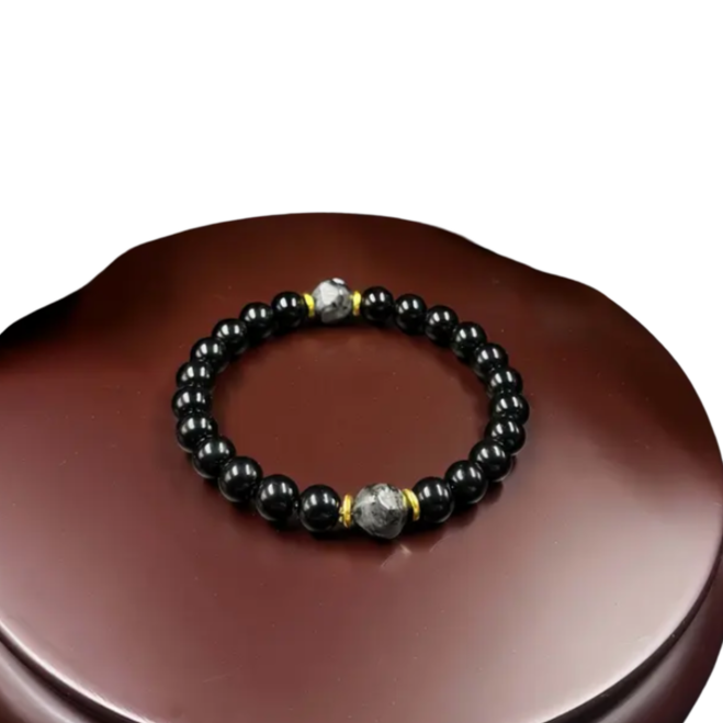 BeMore Mystic Series : Protection Bracelet - Obsidian and Tourmaline