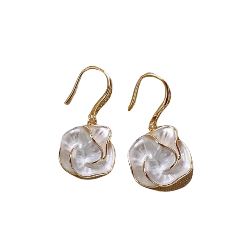 BeMore Oriental Series : White Lotus Earrings