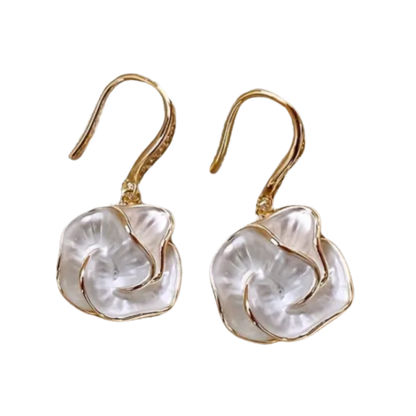 BeMore Oriental Series : White Lotus Earrings