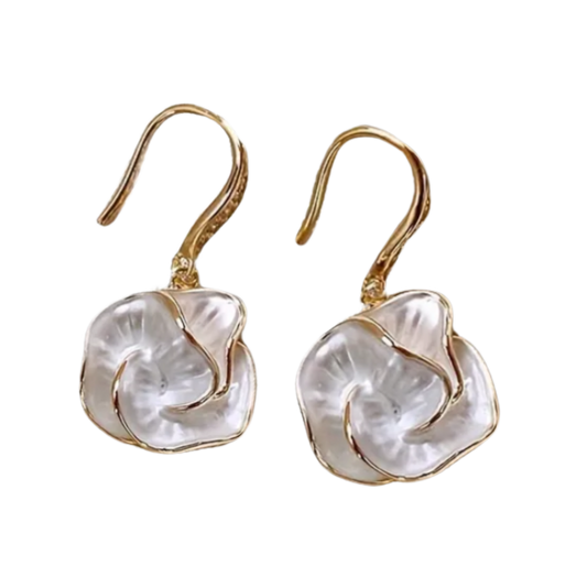 BeMore Oriental Series : White Lotus Earrings