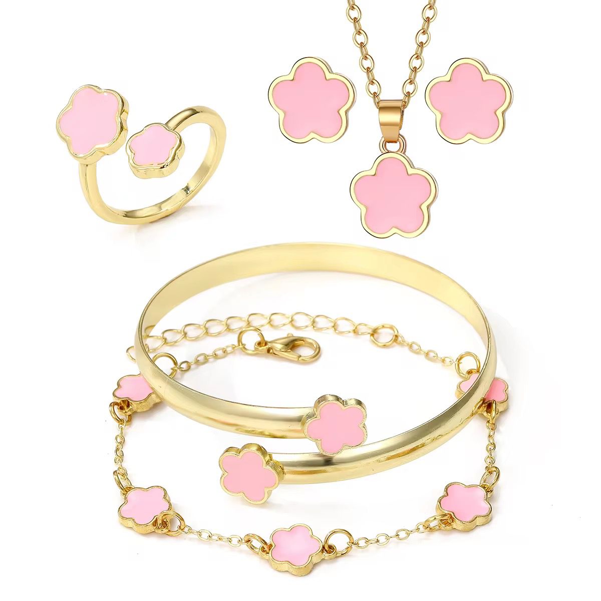BeMore Budget Series: Flower Jewelry Set – 5 Pieces