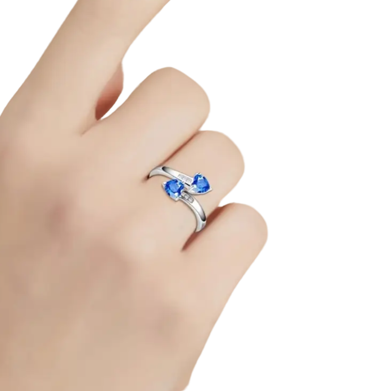 BeMore Heart Series : Blauwe Hartjes Ring