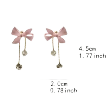 BeMore Pink Series : Silver Pink Bowtie Earrings