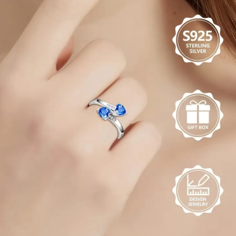 BeMore Heart Series : Blauwe Hartjes Ring