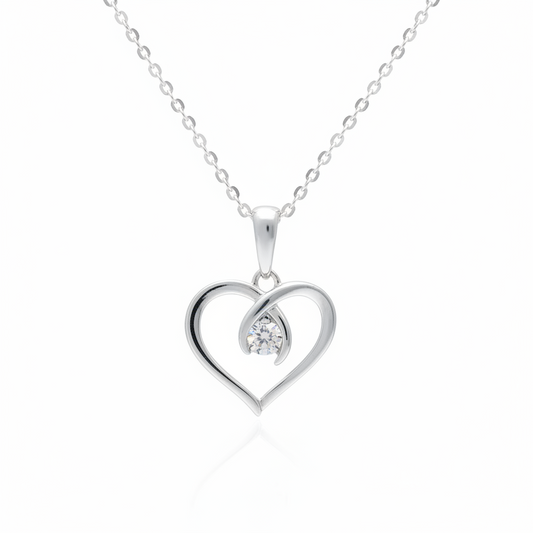 BeMore Heart Series : Silver Heart Necklace style 2