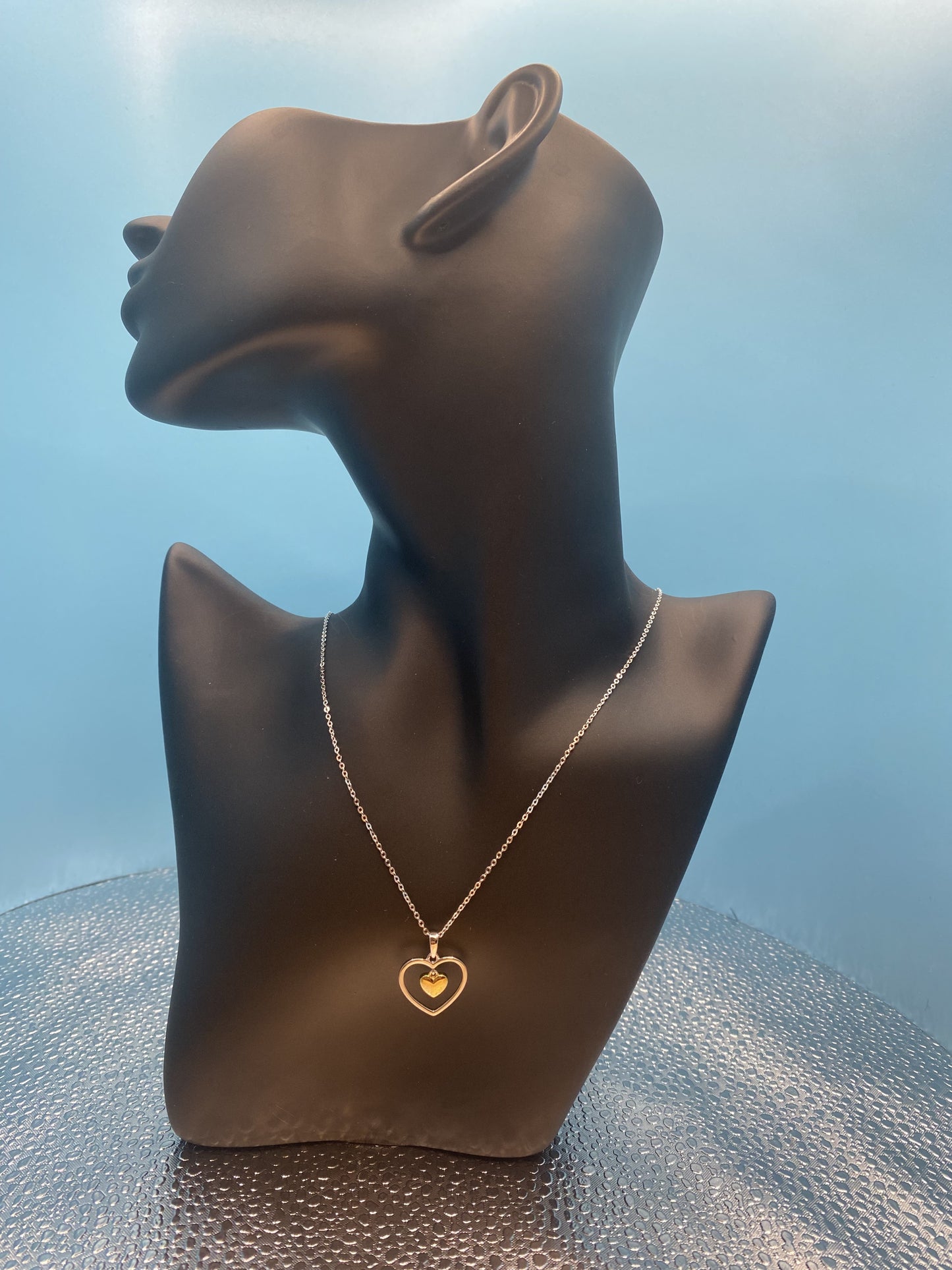 BeMore Heart Series : Golden heart in Silver heart