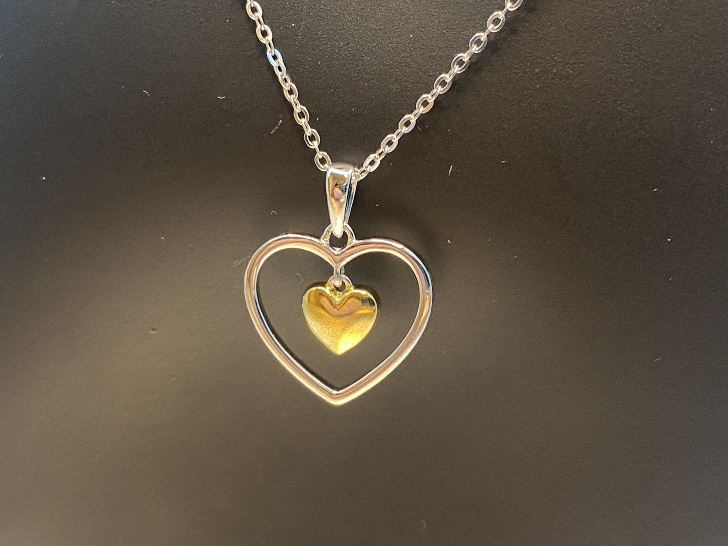 BeMore Heart Series : Golden heart in Silver heart