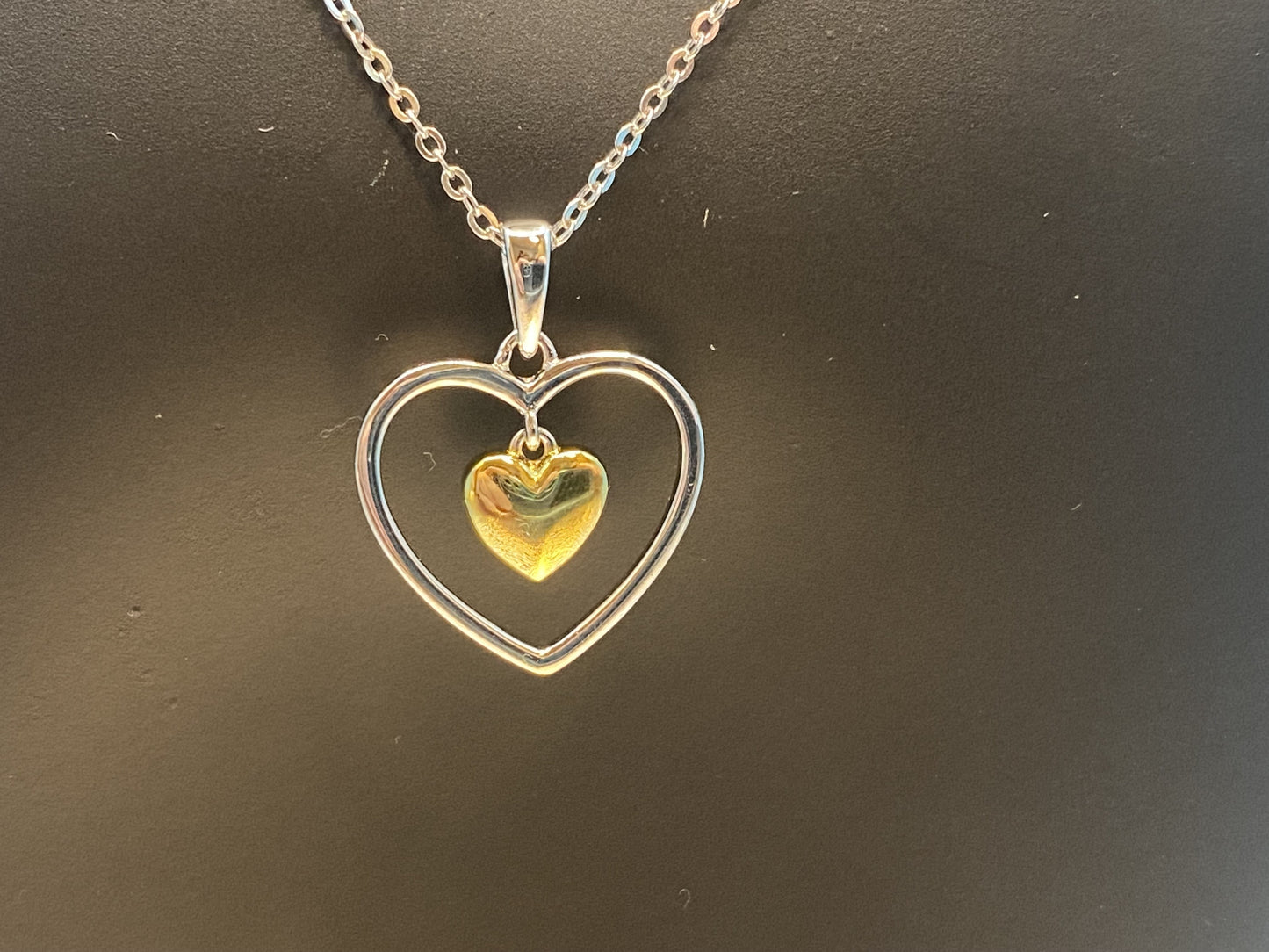 BeMore Heart Series : Golden heart in Silver heart