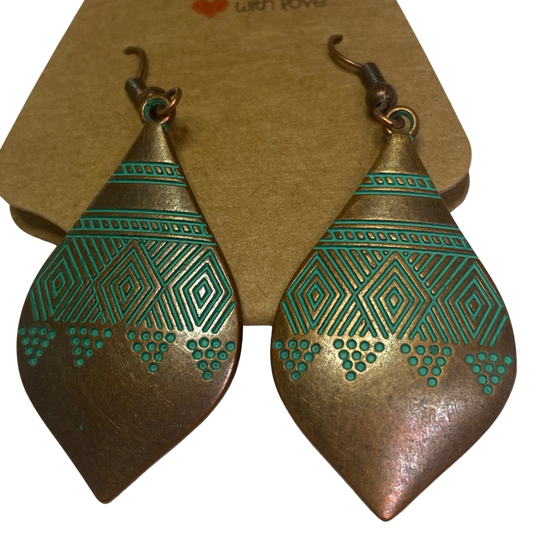 BeMore Boho Series : Copper-like earrings bohemian unique pair style 2