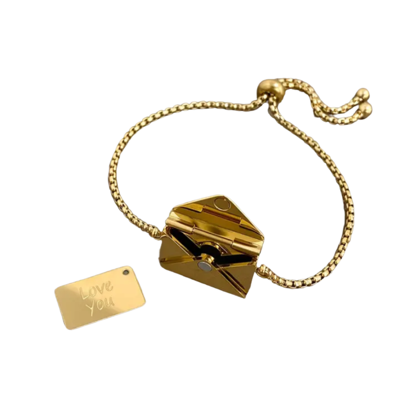 BeMore Love Series: 18K gilded bracelet with envelop and letter