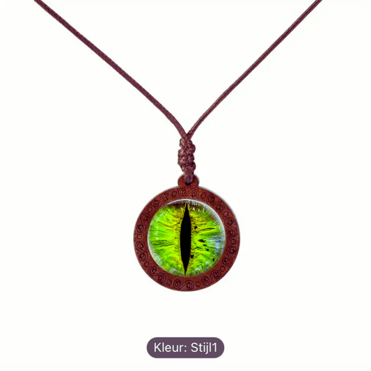 BeMore Mystic Series : Leather necklace with cat-eye