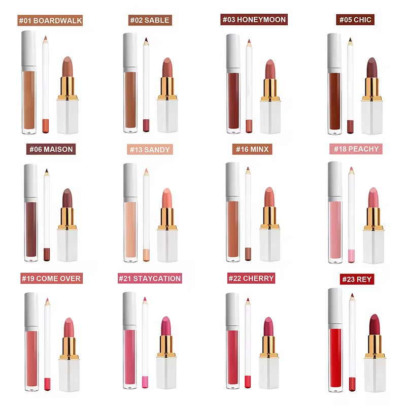 BeMore Lipstick set: lipstick, lipliner en lipgloss