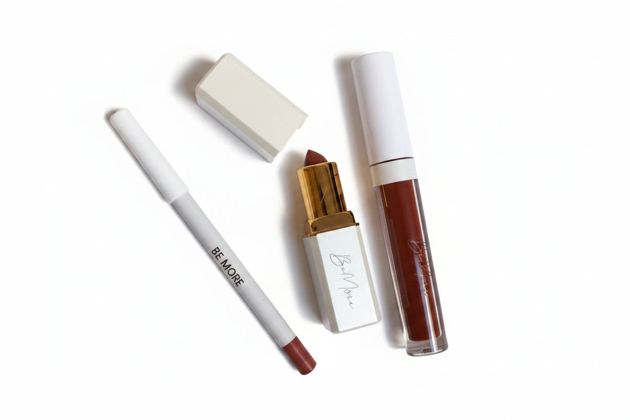 BeMore Lipstick set: lipstick, lipliner en lipgloss