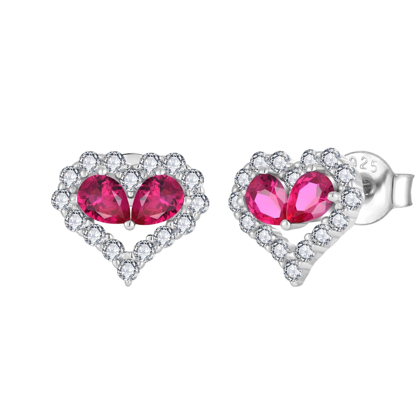 BeMore Royal Series : Heartshaped Red Earrings