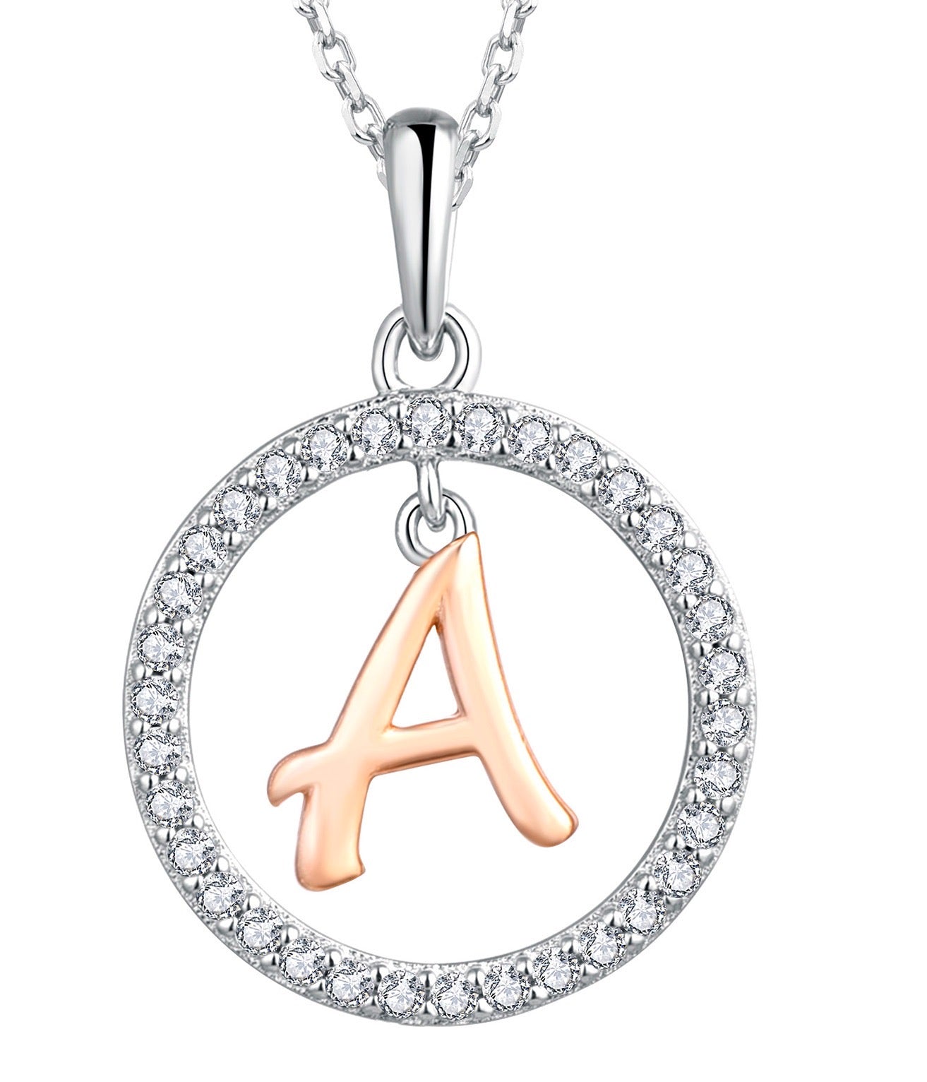 BeMore Alphabet Series : Rose Gold and Silver letter A