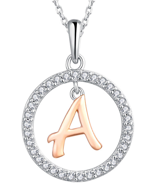 BeMore Alphabet Series : Rose Gold and Silver letter A