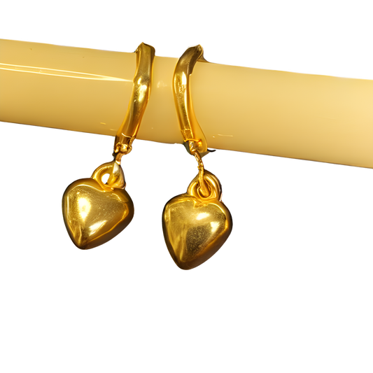 BeMore Budget Series : Golden Heart Earrings  style 8