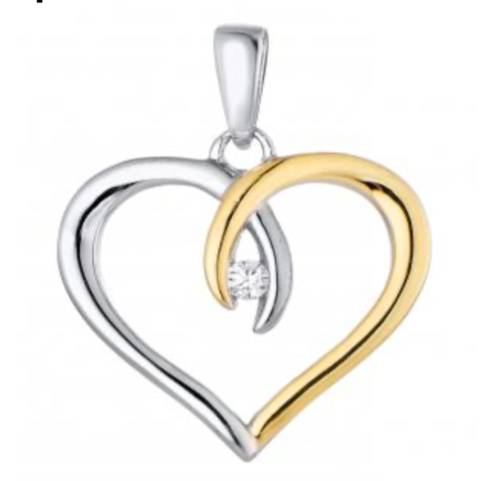 BeMore Heart Series : Silver and Gold Heart Necklace