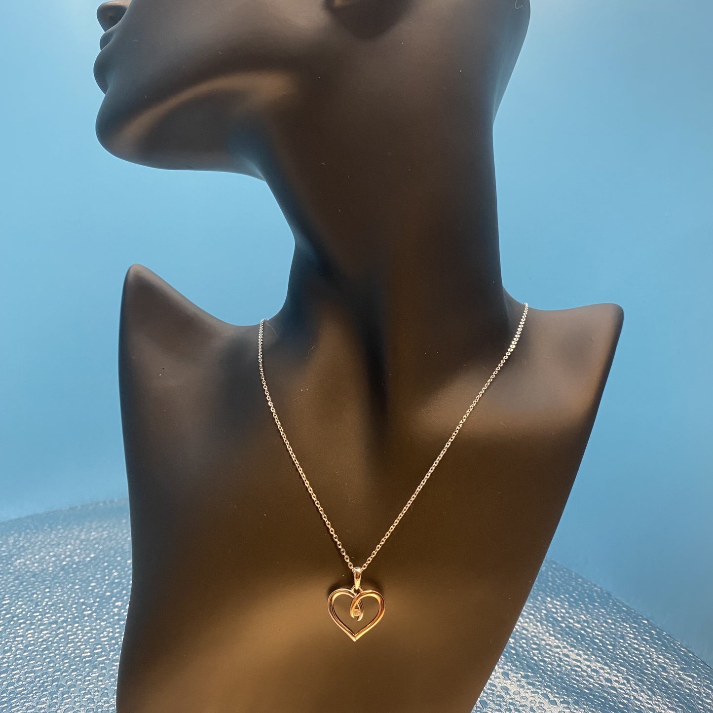 BeMore Heart Series : Silver and Rose Gold Heart Necklace