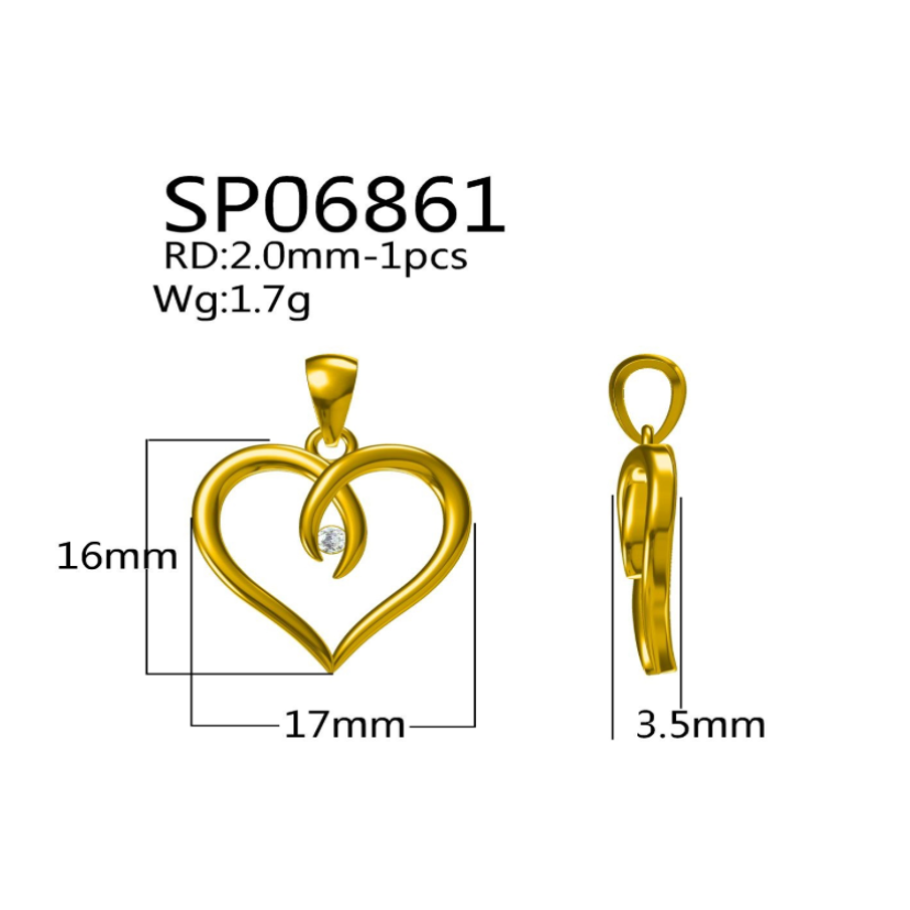 BeMore Heart Series : Silver and Rose Gold Heart Necklace