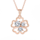 BeMore Nature Series Rose Gold Four Leaf Clover Necklace