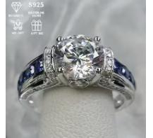 BeMore Royal Series: 2ct Moissanite Blue Sapphire Ring