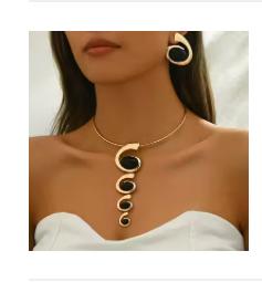 BeMore Avant-Garde Series: Gold Geometric Collar & Earring Set