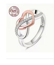 BeMore Heart Series : April Birthstone Infinity Ring – Gilded White K on Copper
