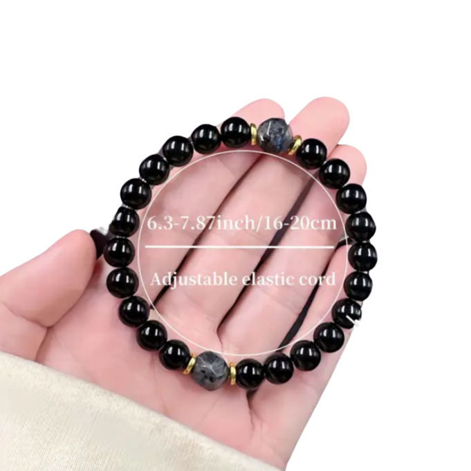 BeMore Mystic Series : Protection Bracelet - Obsidian and Tourmaline
