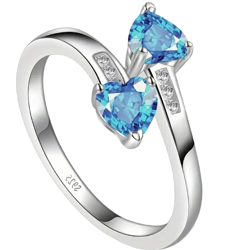BeMore Heart Series : Blauwe Hartjes Ring