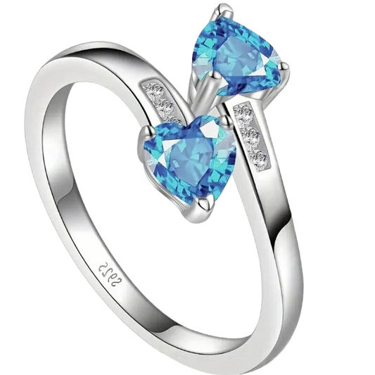 BeMore Heart Series : Blauwe Hartjes Ring