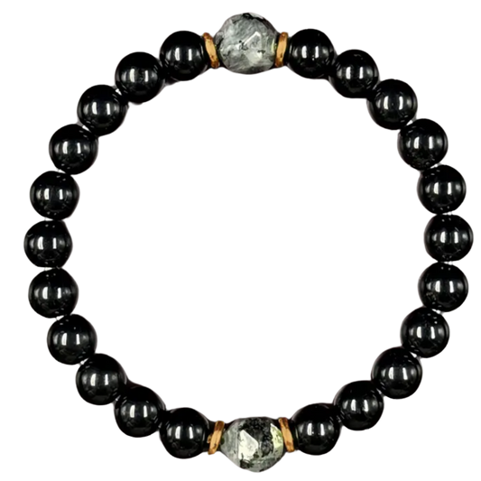 BeMore Mystic Series : Protection Bracelet - Obsidian and Tourmaline