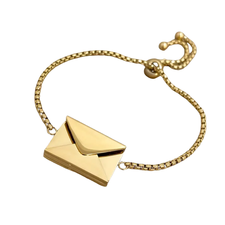 BeMore Love Series: 18K gilded bracelet with envelop and letter