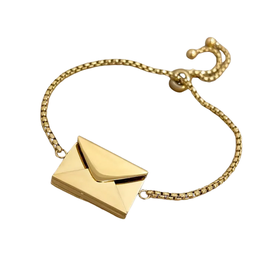 BeMore Love Series: 18K gilded bracelet with envelop and letter