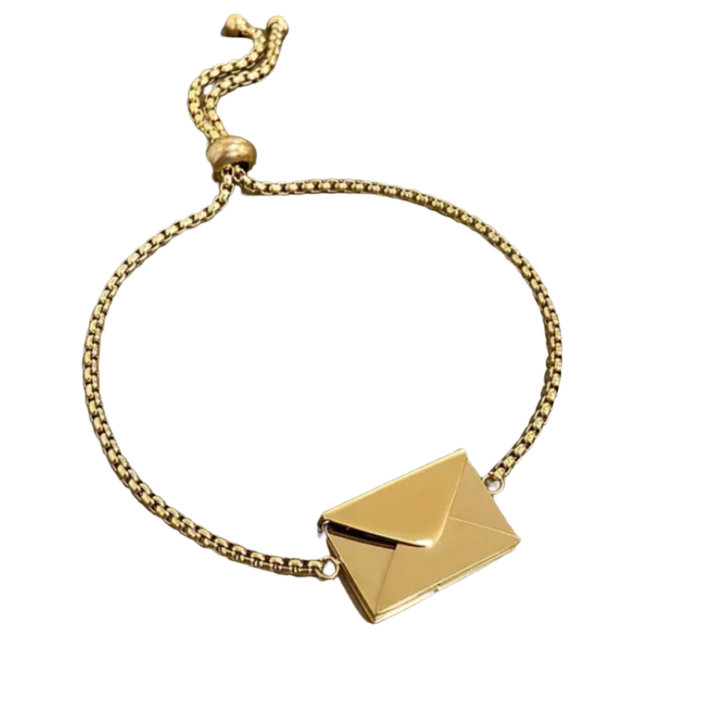 BeMore Love Series: 18K gilded bracelet with envelop and letter