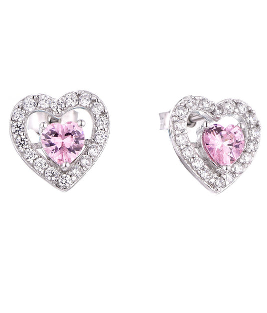 BeMore Heart Series : Pink Heart stud earrings