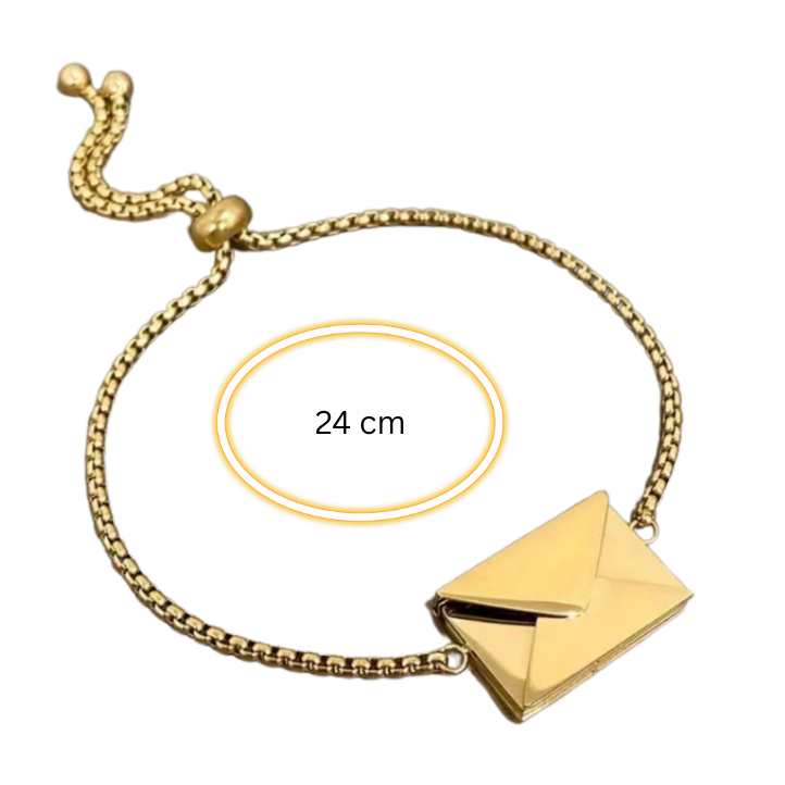 BeMore Love Series: 18K gilded bracelet with envelop and letter