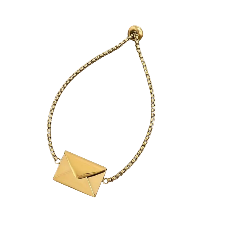 BeMore Love Series: 18K gilded bracelet with envelop and letter